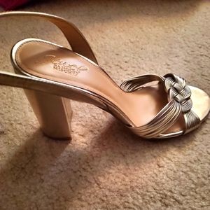 Jewel by Badgley Mischka Light Gold Block Heels